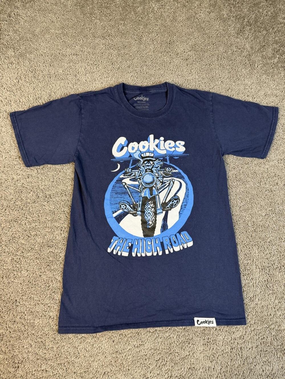 Cookies Shirt Mens S Blue The High Road Graphic Crew Neck Tagless Cotton Tee